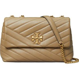 Tory Burch Kira Chevron Leather Small Shoulder Crossbody Bag Sandpiper